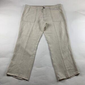 Old Navy Natural Linen Straight Leg Utility Pant XL